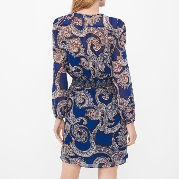 WHBM Long-Sleeve Paisley Dress - Picture 3 of 12